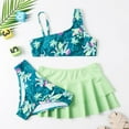 thumbnail image 1 of URMAGIC Girl's 3 Piece Swimsuits Floral Print Bikini Bathing Suits with Beach Skirt 8-12 Years, 1 of 6