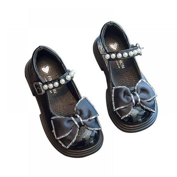 URMAGIC Girl's Mary Jane School Uniform Shoes Bow Strap Dress Uniform Flats (Toddler/Little Girl/Big Girl) 2-9 Years