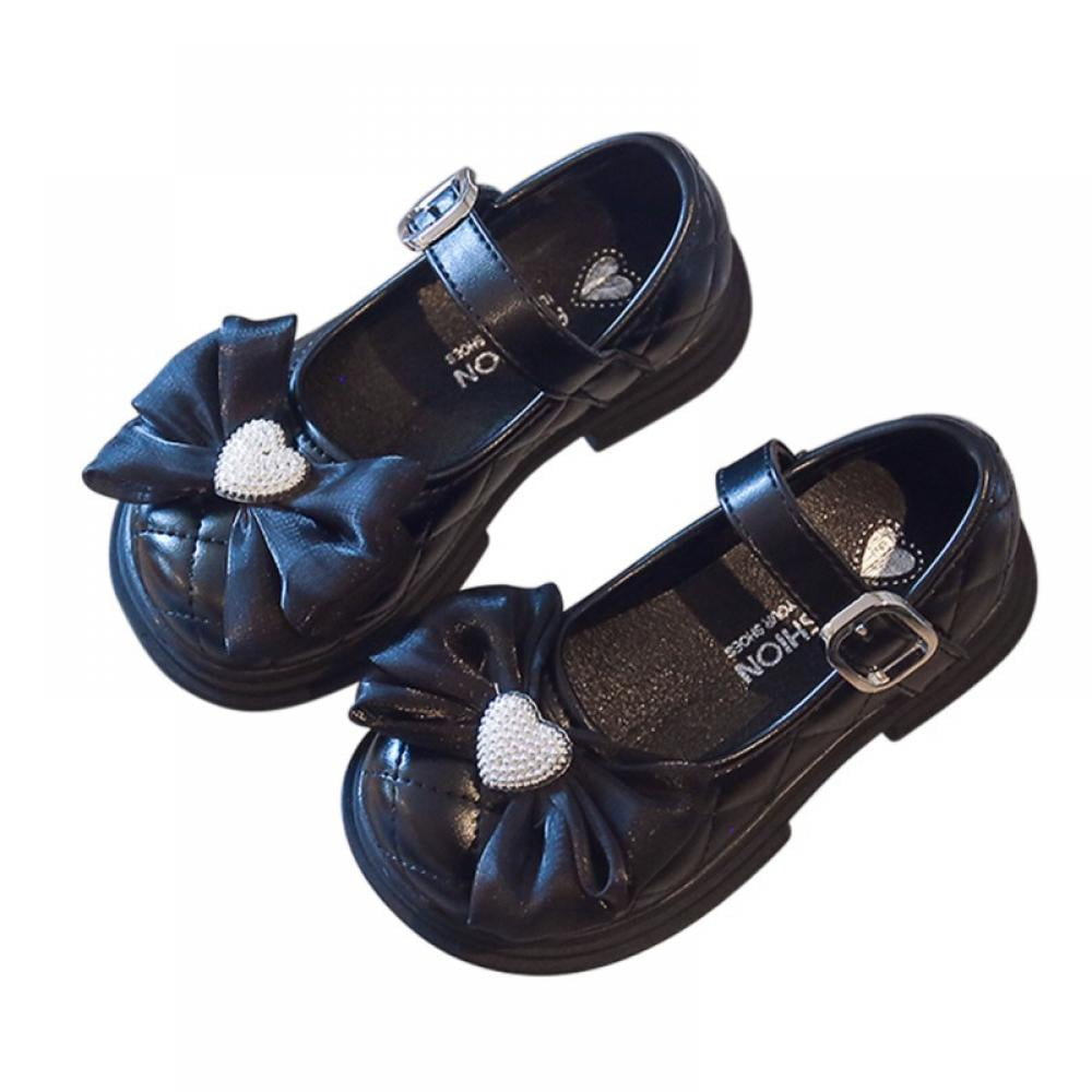 URMAGIC Girl's Mary Jane School Uniform Shoes Bow Strap Dress Uniform ...