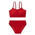 thumbnail image 1 of URMAGIC Girl's Spaghetti Strap Solid Color High Waist Bikini Bathing Suits 2 Piece Swimsuits 8-13 Years, 1 of 10