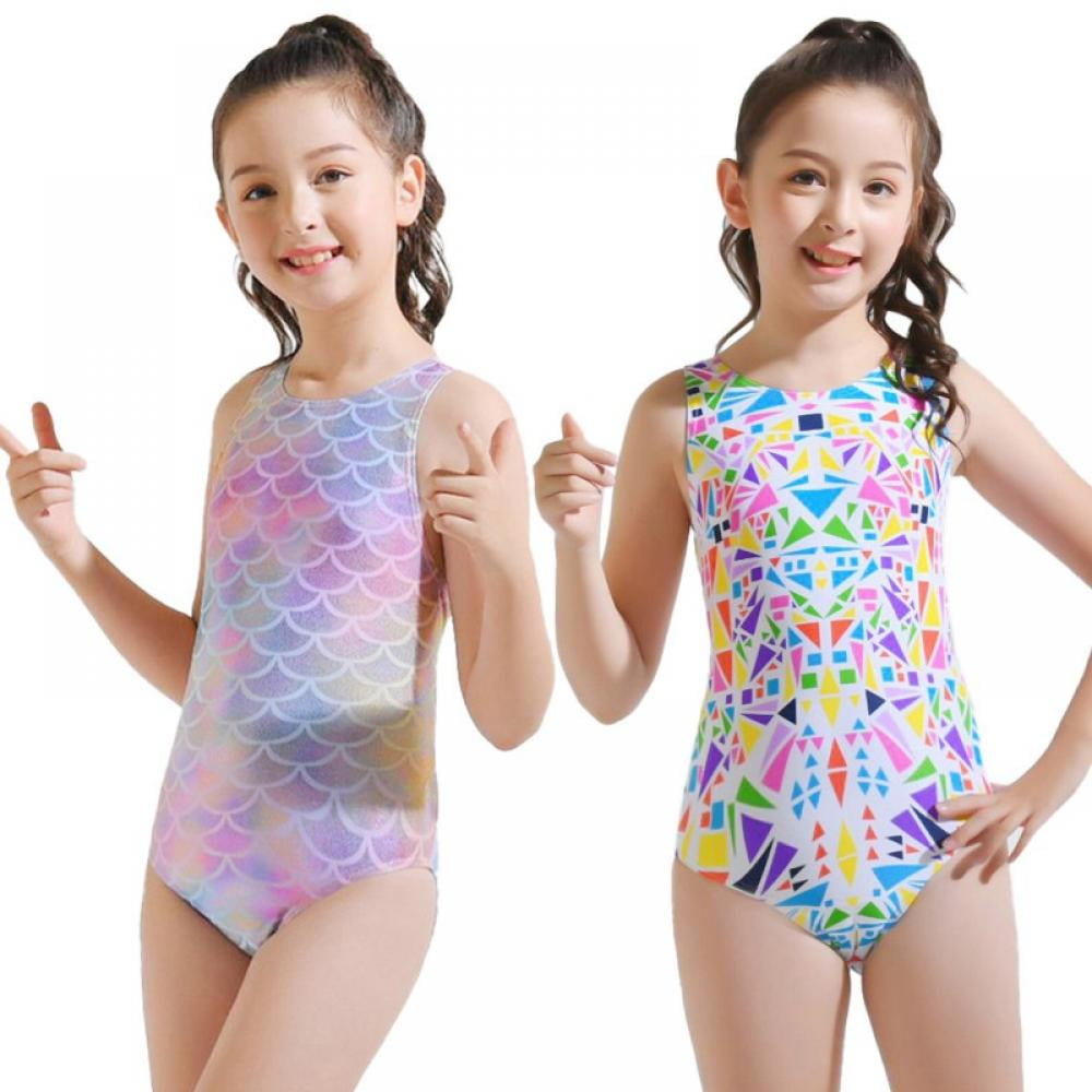 Kids Sporty One Piece Swimsuit Children Teens Girls Practice Athletic  Swimwear