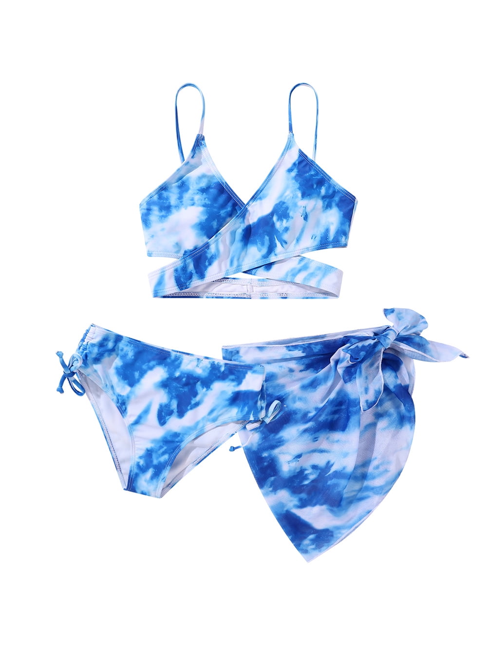 URMAGIC Girls' Beach Sport Wrap Around Bikini 3Piece Swimsuit Bathing