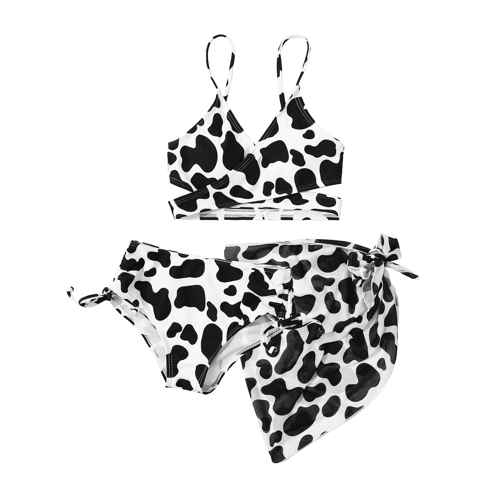 URMAGIC Girls' Beach Sport Wrap Around Bikini 3-Piece Swimsuit Bathing ...