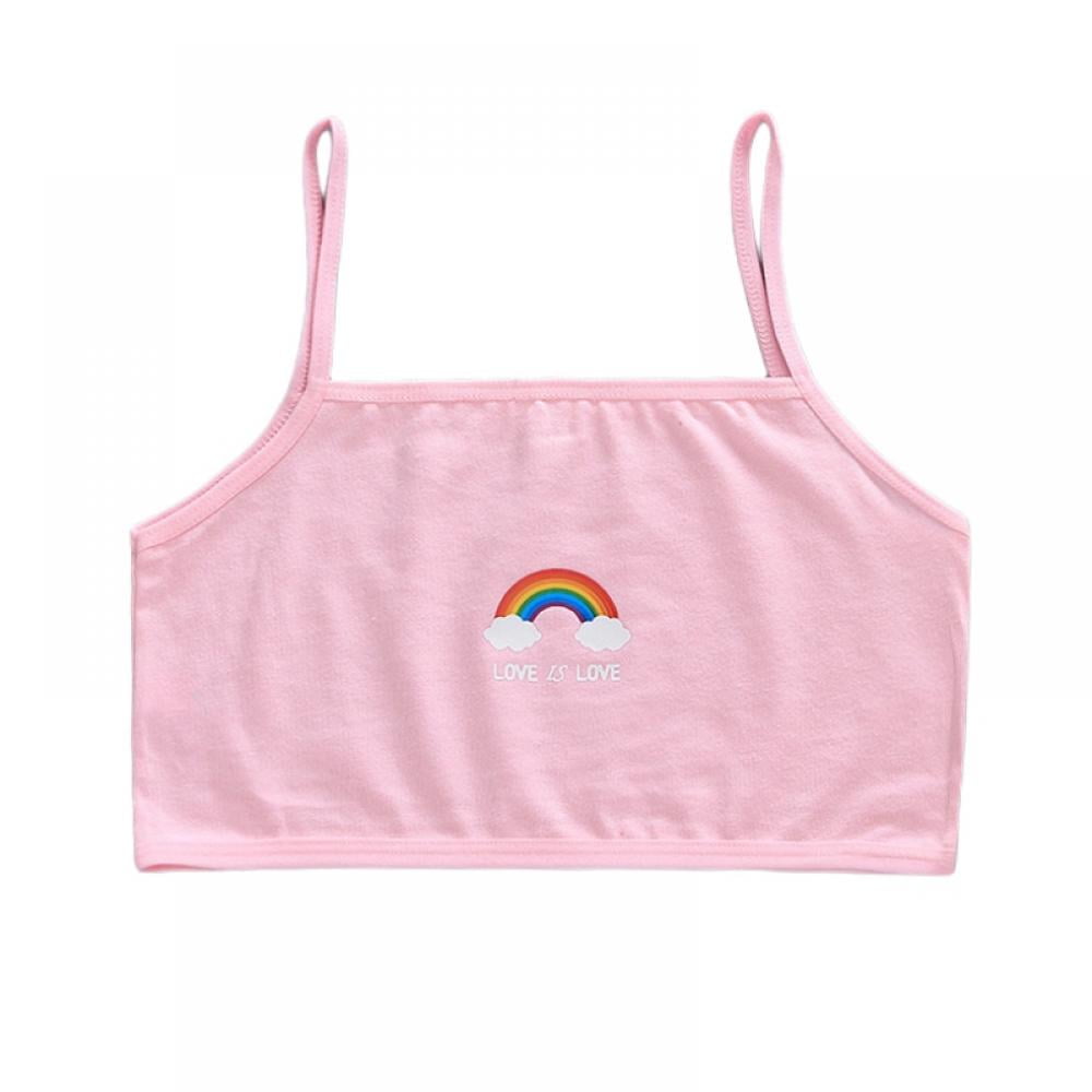 URMAGIC Girls Cotton Rainbow Sports Bra Strap Seamless Underwear 7
