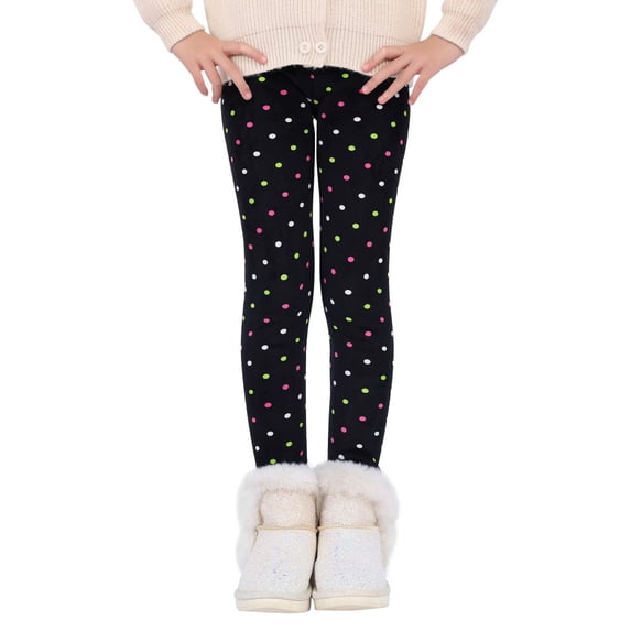 URMAGIC Girls Fleece Lined Leggings Warm Winter Leggings for Girl Fleece Pants in 3-13 Years Winter Leggings