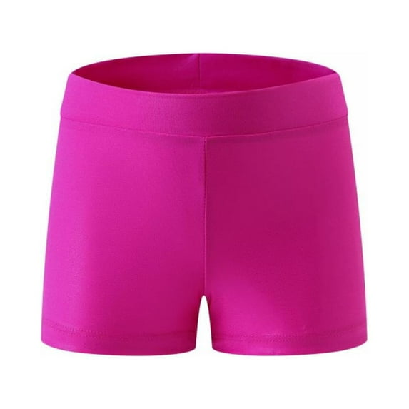 URMAGIC Girls Gymnastics Shorts Athletic Dance Wear Sparkle Gymnastics Tumbling Metallic Hot Shorts for Girls 2-13 Years