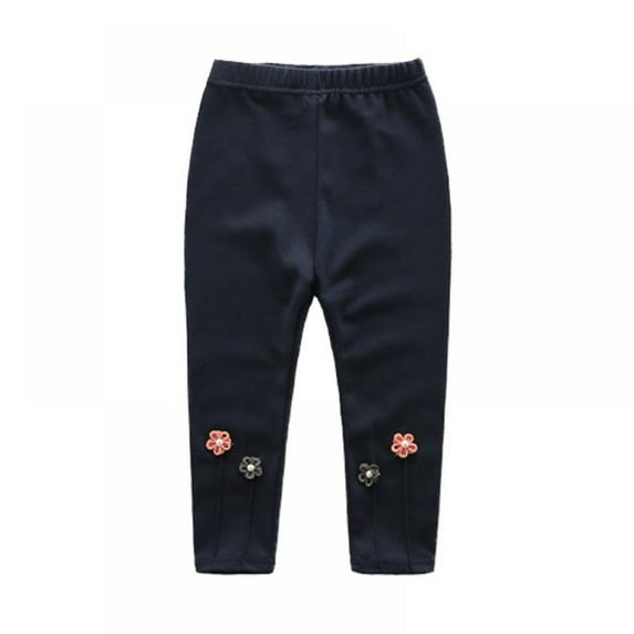 URMAGIC Girls' Kids and Baby Cotton Legging Bottom Pant with Embroidered Flower 1-9 Years