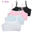 thumbnail image 1 of URMAGIC Girls Lace Non Pads Camisole Bra, 4-Pack Teenage Bigs Girl Strap Crop Tops Underwear, 1 of 6
