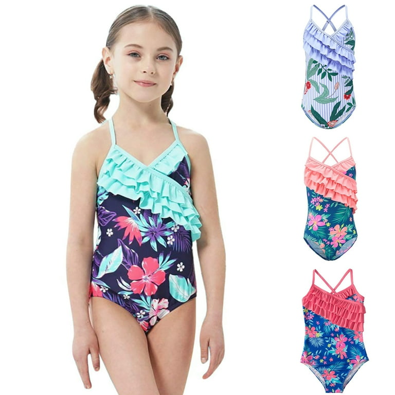 URMAGIC Girls Swimsuit Girls One Piece Bathing Suits Ruffle
