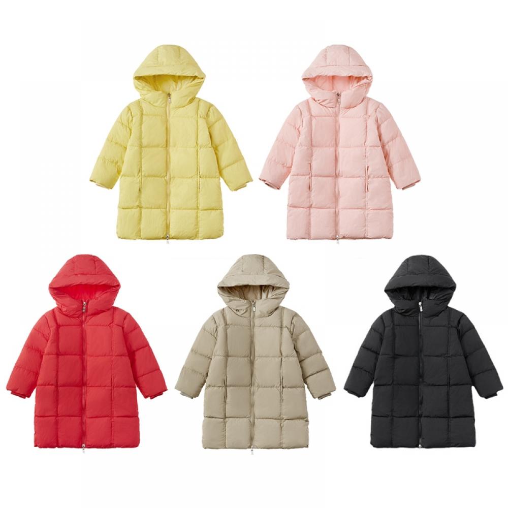 URMAGIC Girls Winter Long Puffer Lightweight Coat Thick Padded Soft Fleece Jacket with Hood 3-8 Years - image 1 of 8