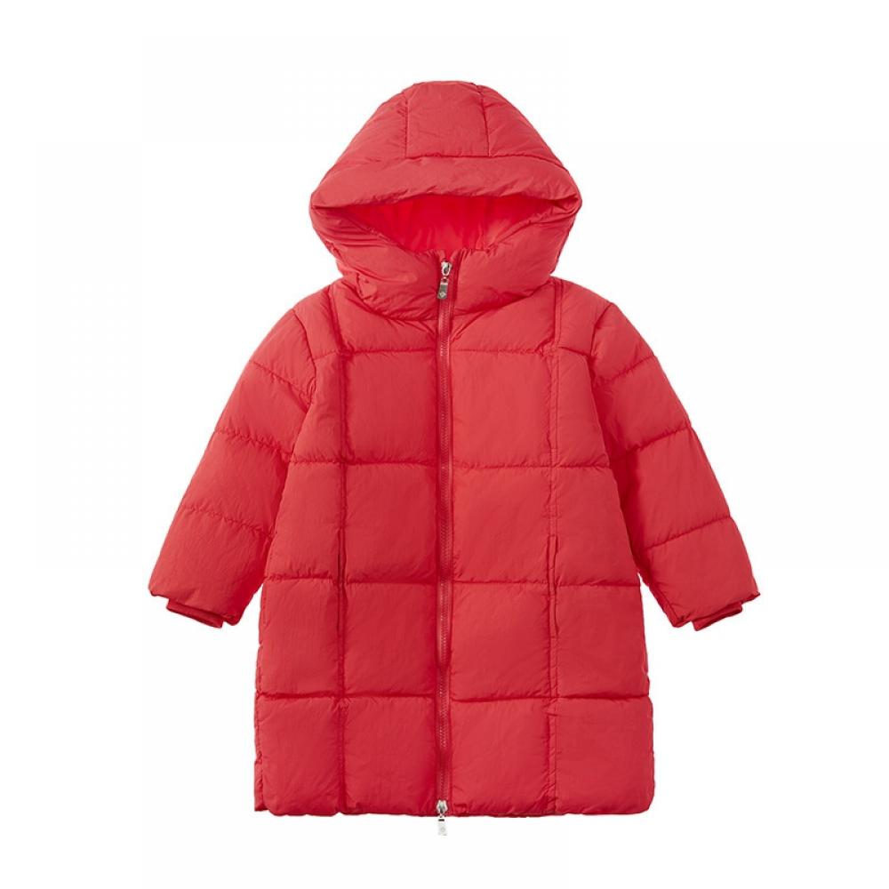 URMAGIC Girls Winter Long Puffer Lightweight Coat Thick Padded Soft Fleece Jacket with Hood 3-8 Years - image 1 of 3