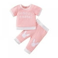 thumbnail image 1 of URMAGIC Infant Baby Boy Girl My 1st Easter Short Sleeve Top and Rabbit Long Pant Outfits Set 3-24 Months, 1 of 10