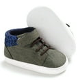 thumbnail image 1 of URMAGIC Infant Baby Boys Suede PU Leather Moccasins Soft Sole High-Top Shoes, 1 of 7