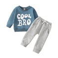thumbnail image 1 of URMAGIC Infant Boy Letter Print Clothes Set Long Sleeve Sweatshirt Tops Pants 2Pcs Fall Winter Outfits, 1 of 10