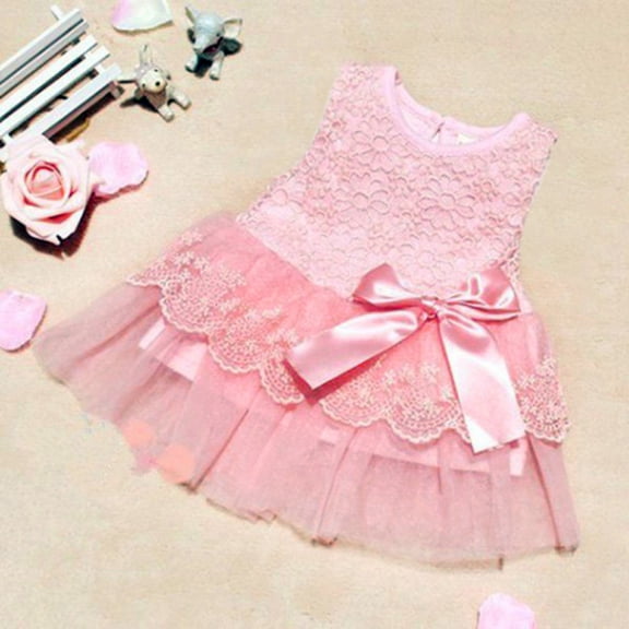 URMAGIC Infant Toddler Baby Floral Lace Tutu Princess Dress Flower Girls Wedding Gown Formal Dresses