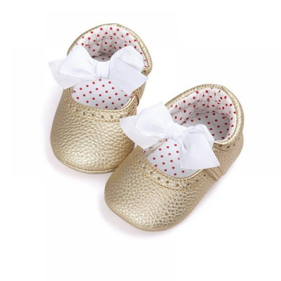 URMAGIC Infant Toddler Baby Girl Soft Sole Bowknot Moccasinss Crib Shoes 0-18 Months