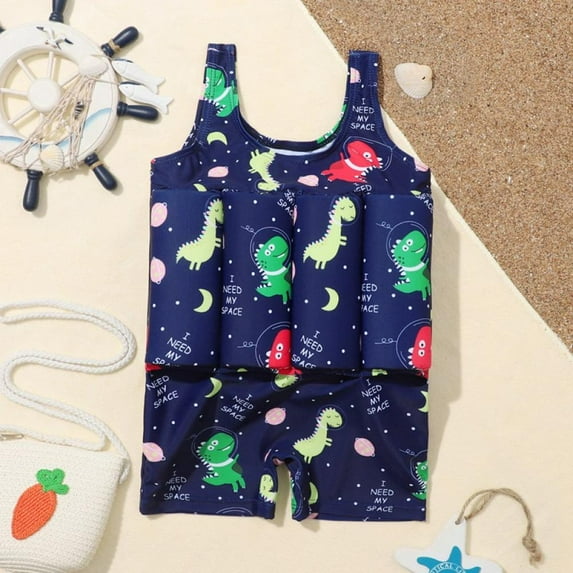 URMAGIC Kids Boys Girls Floatation Swimsuit with Adjustable Buoyancy Baby Float Suit Swim Vest One Piece Swimwear Bathing Suit 2-9 Years