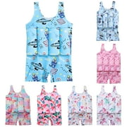 URMAGIC Kids Boys Girls Floatation Swimsuit with Adjustable Buoyancy Baby Float Suit Swim Vest One Piece Swimwear Bathing Suit 2-9 Years