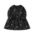 thumbnail image 1 of URMAGIC Kids Cute Cartoon Print Princess Dress Toddler Girl Long Sleeve Pullover Round Neck Dresses 1-11T, 1 of 9
