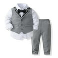 thumbnail image 1 of URMAGIC Kids Formal Suits Boys Clothes Sets 4PCS Shirts + Vest + Pants + Bow Tie Child Tuxedos Outfits 3-8 Years, 1 of 13