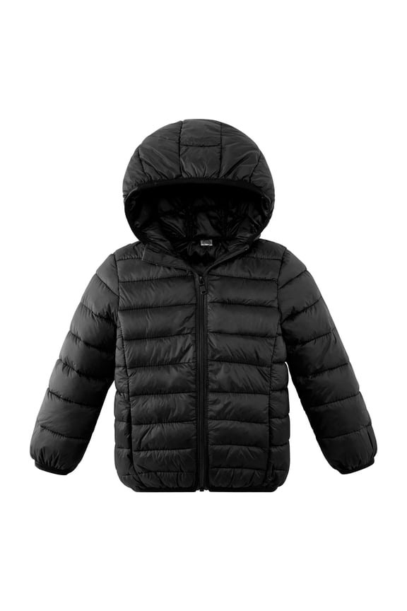 Kids Lightweight Puffer Jacket Padded Quilted Hooded Coat Warm Outerwear for Boys Girs, 4-5 Years