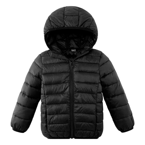 URMAGIC Kids Lightweight Puffer Jacket Padded Quilted Hooded Coat Warm Outerwear for Boys Girs, 7-8 Years