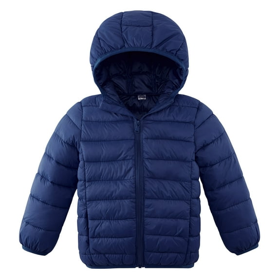 URMAGIC Kids Lightweight Puffer Jacket Padded Quilted Hooded Coat Warm Outerwear for Boys Girs, 8-9 Years