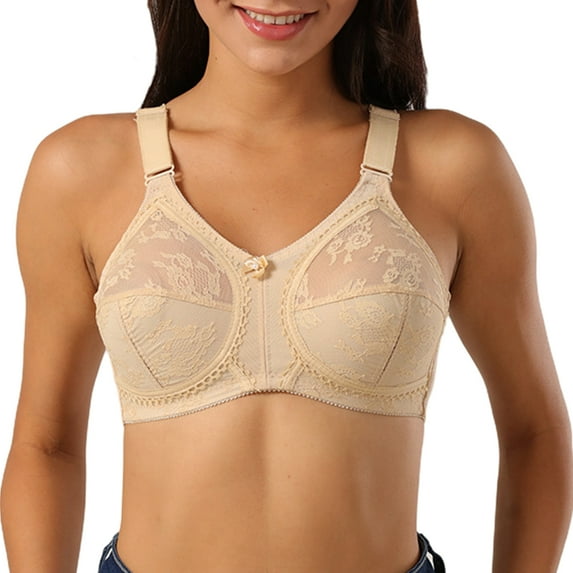 URMAGIC Lace Full Cup Coverage Non-Wire Unlined Bras for Women,36-42,C-D Cup
