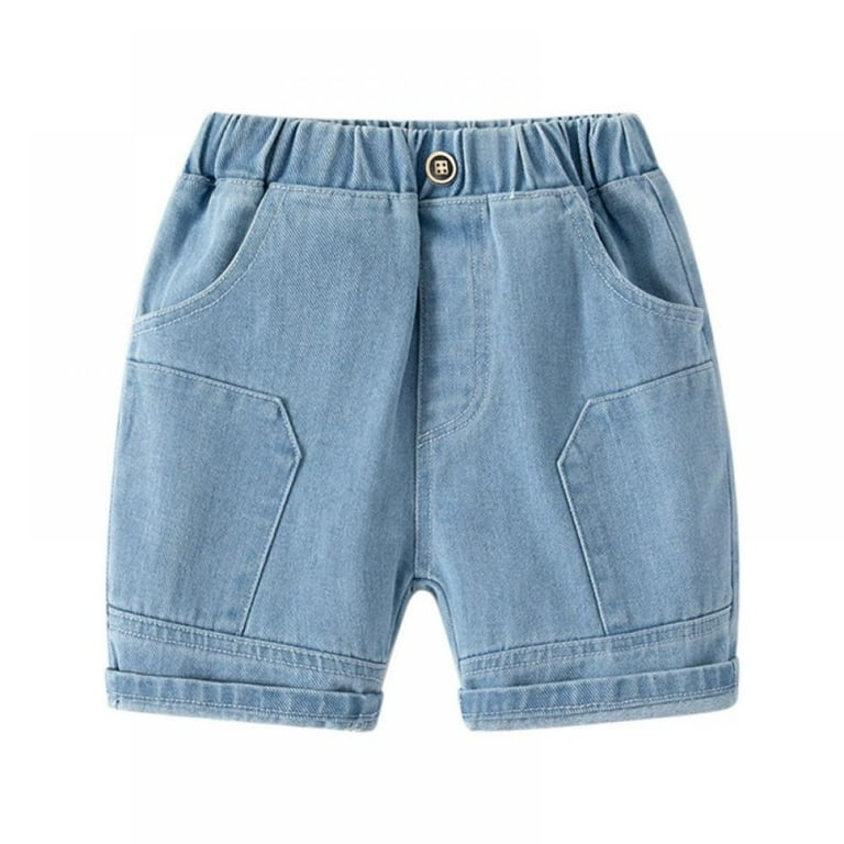 URMAGIC Little Boys Jeans Shorts 1 6 Years Toddler Baby Summer Casual Elastic Waist Denim Shorts Pockets Pull up Pants