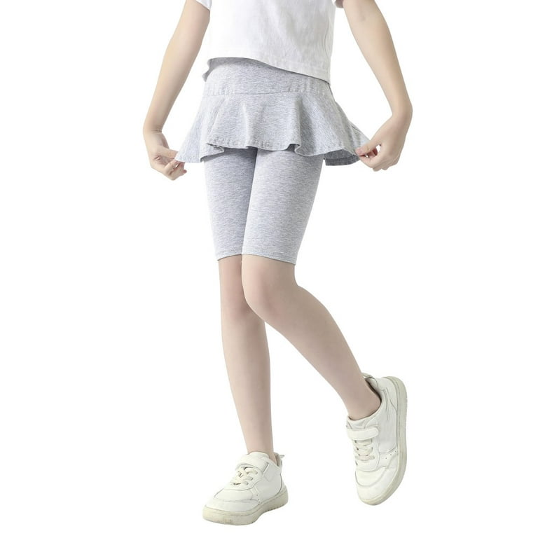 URMAGIC Little Girls' Casual Capri Leggings with Ruffle Skirt Pants for  Toddler & Kids 3-11 Years 