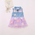 thumbnail image 1 of URMAGIC Little Girls Denim Floral Print Sleeveless Skirt Dresses, One-Piece 6-7 Years, 1 of 13