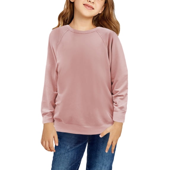 URMAGIC Little Kid Big Girls Long Sleeve Basic Pullover Sweater Tops