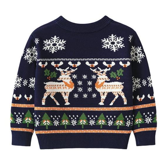 URMAGIC Long Sleeve Christmas Elk Sweater Xmas Knit Tops for Toddler Little Girl Boy