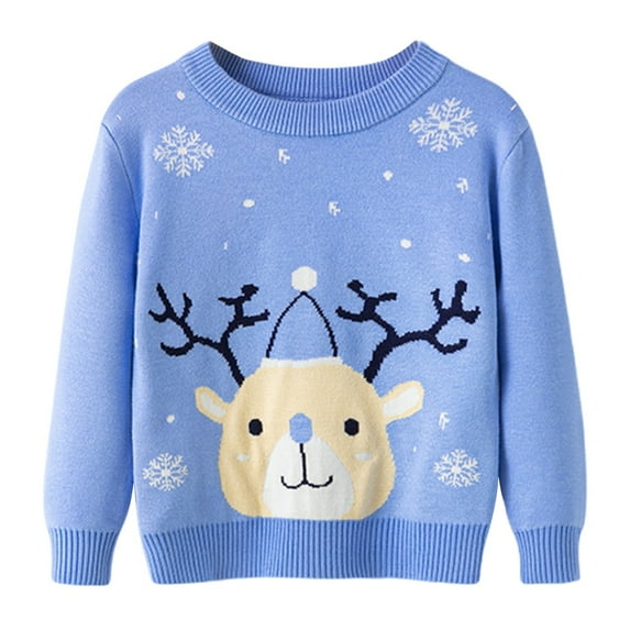 URMAGIC Long Sleeve Christmas Snowman Sweater Tops for Toddler Little Boy Girl(2-7T)