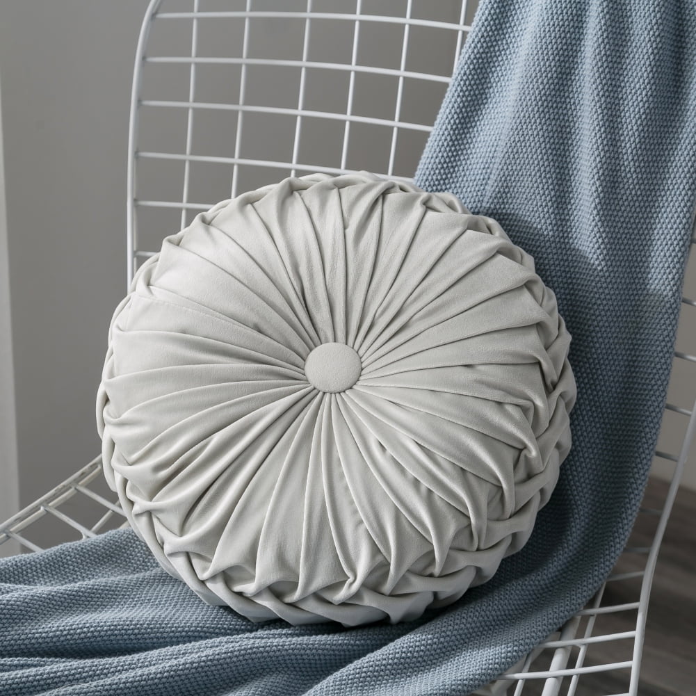 URMAGIC Luxury Round 13.7"x3.14"Luxury Velvet Throw Pillow Pumpkin Pillows Cushion for Home Couch Bed Bedroom Sofa Chair Car Decor