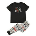 thumbnail image 1 of URMAGIC Matching Family Pajamas Sets Christmas PJ's with Short Sleeve Black Tee Tops and Print Pants Loungewear Sleepwear, 1 of 4