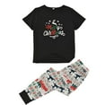 thumbnail image 1 of URMAGIC Matching Family Pajamas Sets Christmas PJ's with Short Sleeve Black Tee Tops and Print Pants Loungewear Sleepwear, 1 of 4