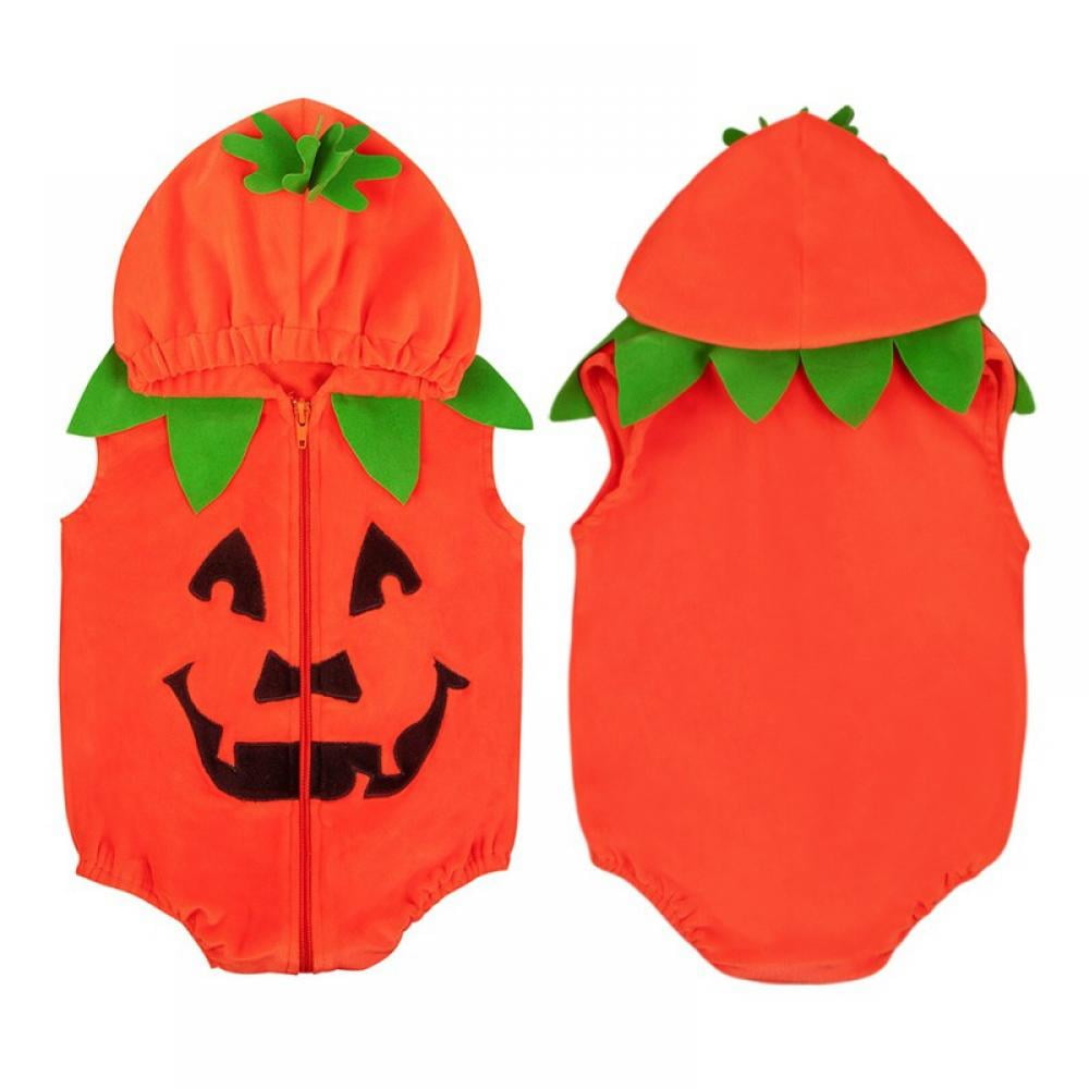 URMAGIC Newborn Baby Boy Girl Hoodie Romper Infant Halloween Pumpkin Jumpsuit One Piece Outfit