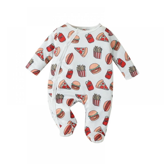 URMAGIC Newborn Baby Boys Girls Cotton Snug-Fit Footed Bodysuit Infant Toddlers One Piece Cartoon Pajamas Jumpsuit 0-18M