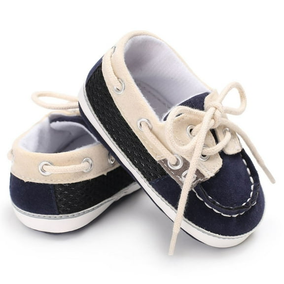 URMAGIC Newborn Baby Boys Girls Leather Soft Sole Crib Shoes Lace-up Flat Boat Shoe