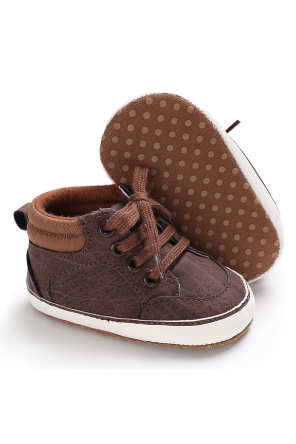 Newborn Baby Boys Suede PU Leather Moccasins Soft Sole High-Top Shoes