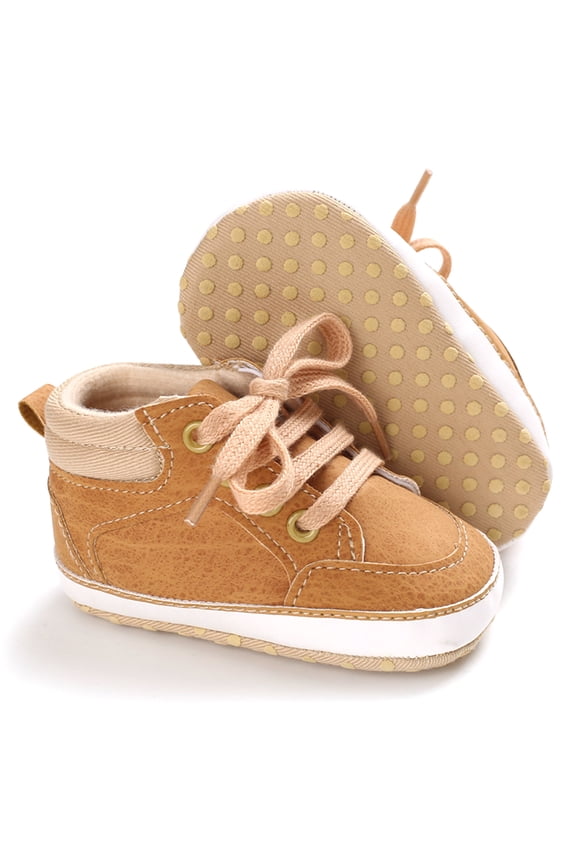 Newborn Baby Boys Suede PU Leather Moccasins Soft Sole High-Top Shoes