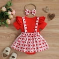thumbnail image 1 of URMAGIC Newborn Baby Girl Clothes Infant Romper Suspender Dress Ruffle Sleeve Onesie Outfit Jumpsuit Headband 3-6 Months, 1 of 9