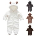 thumbnail image 1 of URMAGIC Newborn Baby Jumpsuit Hooded Fleece Rompers Long Sleeve Onesies Outwear Outfits 0-12 Months, 1 of 18