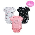 thumbnail image 1 of URMAGIC Newborn Infant Toddler Baby Girls 3 Pack Summer Romper Tops Bodysuits, 1 of 8