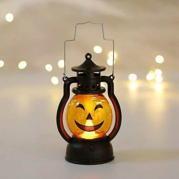 URMAGIC Portable LED Pumpkin Skull Lantern Trick or Treat Props Halloween Home Atmosphere Lamp Decor