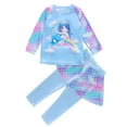 thumbnail image 1 of URMAGIC Princess Girls Two Pieces Mermaid Swimsuit 1-8T Kids Long Rashguard Ruffle Skirt Swimwear, 1 of 4