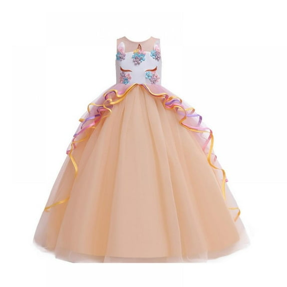 URMAGIC Princess Unicorn Dress Up for Little Girls Birthday Dresses Party Unicorn Costumes 3-13 Years