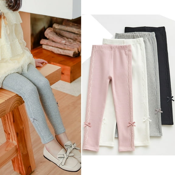 URMAGIC Spring Toddler Kids Little Lace Trims Pants Girls Thin Tight Pants Trousers,2-3 Years