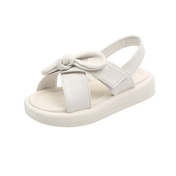 URMAGIC Summer Toddler Little Girls Soft Leather Bow Non-Slip Sandals with Bow
